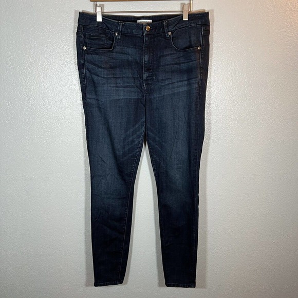 Good American Womens 16 Good Legs High Rise Crop Stretch Denim Blue Jeans - Picture 2 of 10